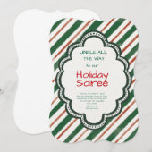 Elegant Festive Christmas Party Invitation Kaart (Voorkant / Achterkant)