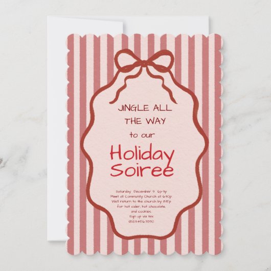 Elegant Festive Christmas Party Invitation Kaart (Voorkant)