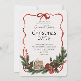 Elegant Festive Christmas Party Invitation Kaart