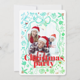 Elegant Festive Christmas Party Invitation Kaart