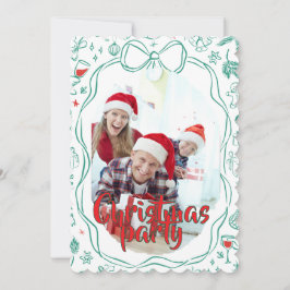 Elegant Festive Christmas Party Invitation Kaart