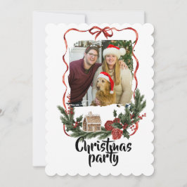 Elegant Festive Christmas Party Invitation Kaart