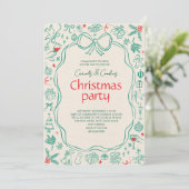 Elegant Festive Christmas Party Invitation Kaart (Staand voorkant)