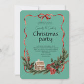 Elegant Festive Christmas Party Kaart (Voorkant)