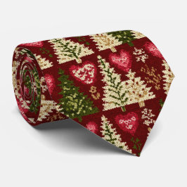 Elegant Festive Christmas Tree Pattern Stropdas