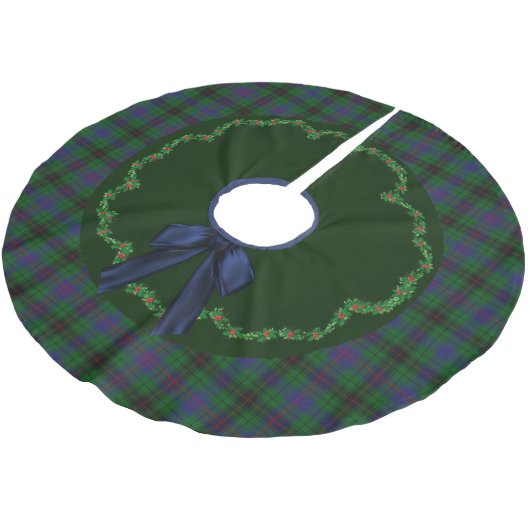 Elegant Festive Davidson Tartan Pset Tree Skirt Kerstboom Rok (Gekanteld)