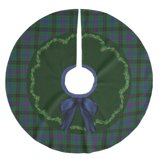 Elegant Festive Davidson Tartan Pset Tree Skirt Kerstboom Rok (Voorkant)