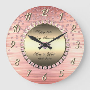 Elegant Festive Diamonds 25th Wedding Jubileum Grote Klok