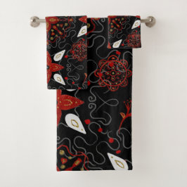 Elegant, festive feel symmetrical floral pattern bad handdoek