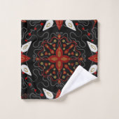 Elegant, festive feel symmetrical floral pattern bad handdoek (Wasdoekje)