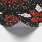 Elegant, festive feel symmetrical floral pattern cadeaupapier (Hoek)