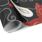 Elegant, festive feel symmetrical floral pattern cadeaupapier (Rol Hoek)