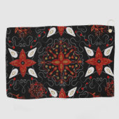 Elegant, festive feel symmetrical floral pattern golfhanddoek (Horizontaal)