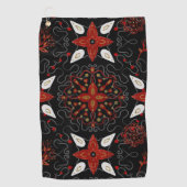 Elegant, festive feel symmetrical floral pattern golfhanddoek (Voorkant)