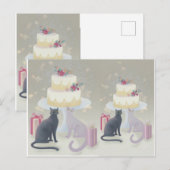 Elegant Festive Feline Celebration Briefkaart (Voorkant / Achterkant)