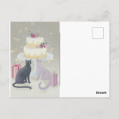 Elegant Festive Feline Celebration Briefkaart (Achterkant)
