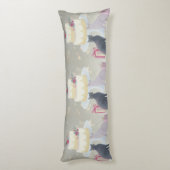 Elegant Festive Feline Celebration Lichaamskussen (Achterkant (Verticaal))