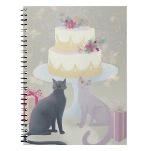 Elegant Festive Feline Celebration Notitieboek (Voorkant)