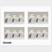 Elegant Festive Feline Celebration Rechthoekige Sticker (Vel)