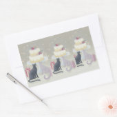 Elegant Festive Feline Celebration Rechthoekige Sticker (Envelop)