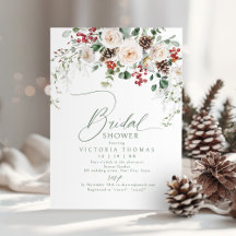 Elegant Festive Floral Holiday bridal shower
