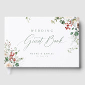 Elegant Festive Floral Holiday Winter Wedding Gastenboek (Voorkant)