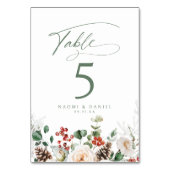 Elegant Festive Floral Holiday Winter Wedding Kaart (Voorkant)