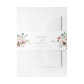 Elegant Festive Floral Holiday Winter Wedding Uitnodigingen Wikkel (Voorkant Voorbeeld)