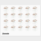 Elegant Festive Floral Joyful Christmas Gift Ronde Sticker (Vel)