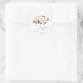 Elegant Festive Floral Joyful Christmas Gift Ronde Sticker (Tas)