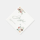 Elegant Festive Floral Joyful Christmas Holiday Servet (Hoek)