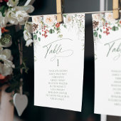 Elegant Festive Floral table number seating chart Kaart