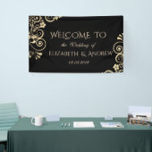 Elegant Festive Gold Flowers Wedding Banner (Beurs)
