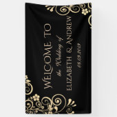 Elegant Festive Gold Flowers Wedding Banner (Verticaal)