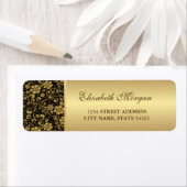 Elegant Festive Gold Flowers, zwart label (Insitu)