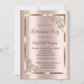 Elegant Festive Gold Lijst, Roos Gold Retirement i Kaart (Voorkant)