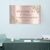 Elegant Festive Gold Lijst Roos Gold Spandoek (Beurs)
