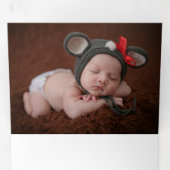 Elegant Festive Gold Merry-kerstscript Foto Drieluik Wenskaart (Binnenzijde eerst)