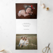 Elegant Festive Gold Merry-kerstscript Foto Drieluik Wenskaart (Binnen)