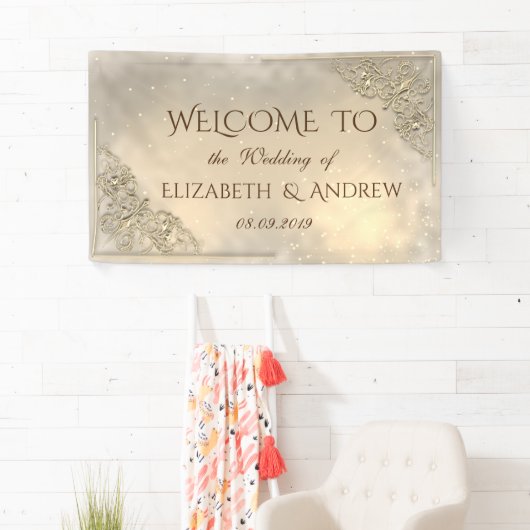 Elegant Festive Gold Wedding Banner (Insitu)