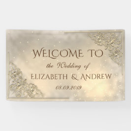 Elegant Festive Gold Wedding Banner