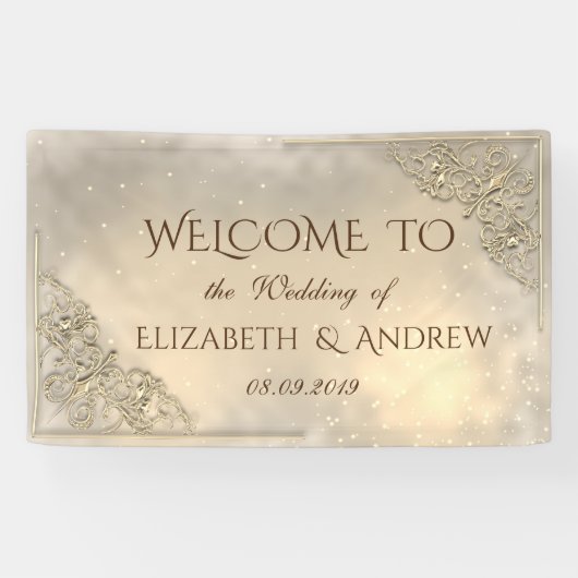 Elegant Festive Gold Wedding Banner (Horizontaal)