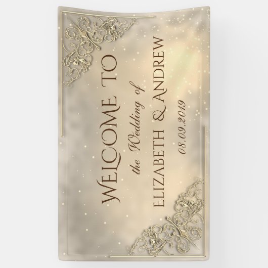Elegant Festive Gold Wedding Banner (Verticaal)