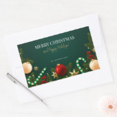 Elegant Festive Green Christmas  Rechthoekige Sticker (Envelop)