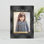Elegant Festive Grey Pset & Gold One-foto Feestdagenkaart (Staand voorkant)