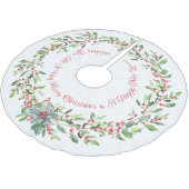 Elegant, Festive Holly, Red en White, Kerstmis Kerstboom Rok (Gekanteld)