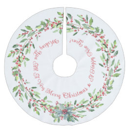 Elegant, Festive Holly, Red en White, Kerstmis Kerstboom Rok