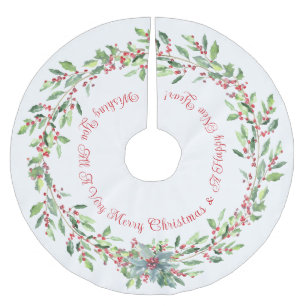 Elegant, Festive Holly, Red en White, Kerstmis Kerstboom Rok