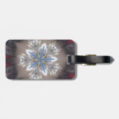 Elegant Festive-kerstster: Shiny Blue White Bagagelabel (Achterkant horizontaal)