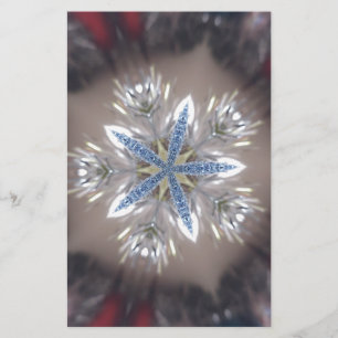 Elegant Festive-kerstster: Shiny Blue White Briefpapier